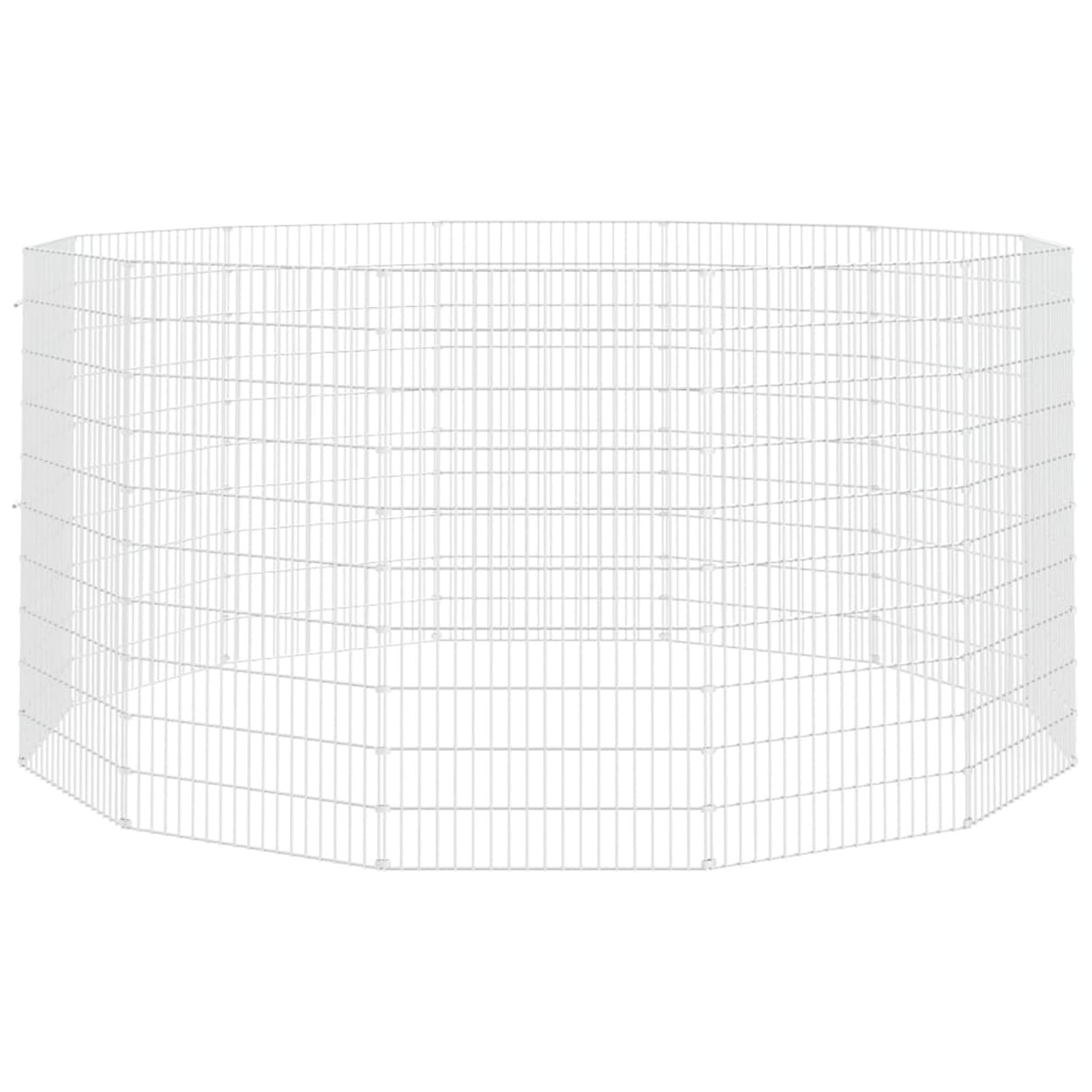 Brokky Recinto per Animali Ruspante 12 Pannelli 54x100cm Ferro Zincato,Recinto per Cani da Giardino,Gabbia per Conigli,Recinto per Animali Domestici,Gatti,Cuccioli,Porte con Chiavistello e Parasole,in