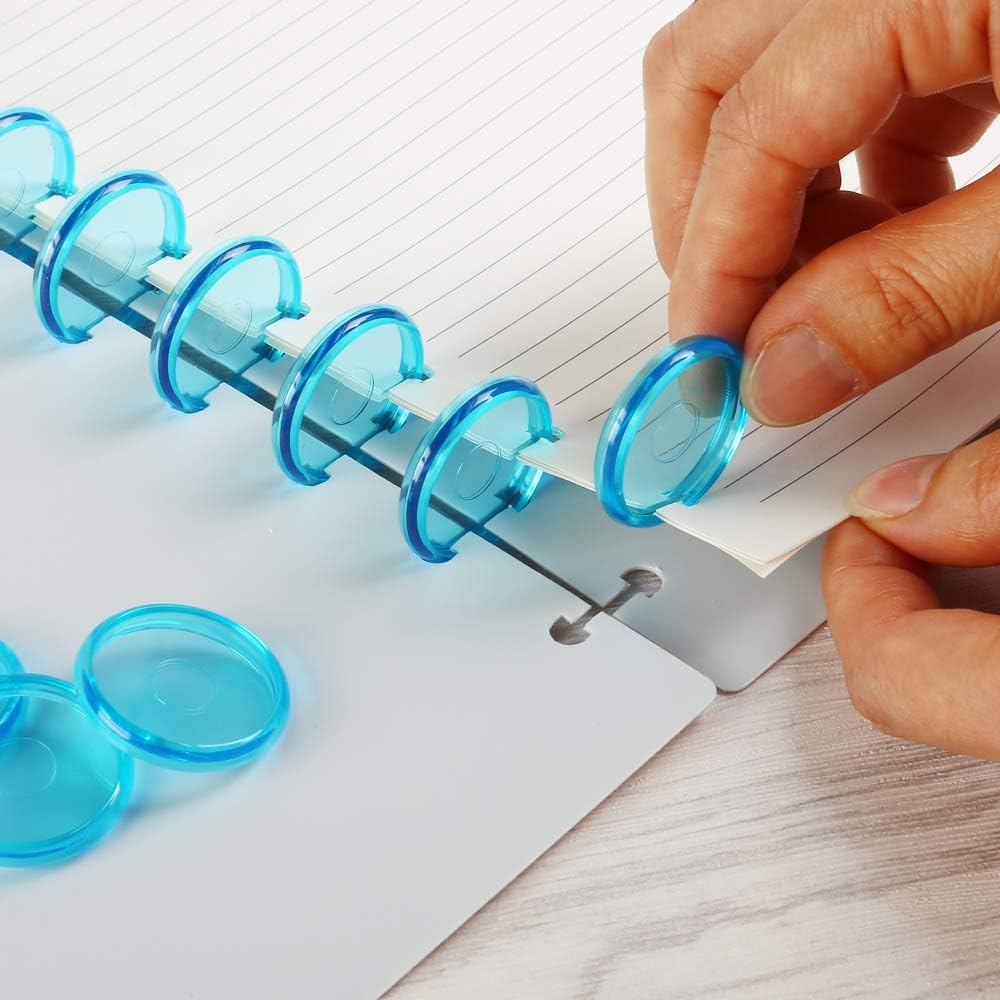 Eagle Discbound Expansion Discs, 1 Inch, Suitable for Customizable Discbound Notebooks and Planners, Clear, Pack of 11 (Blue)