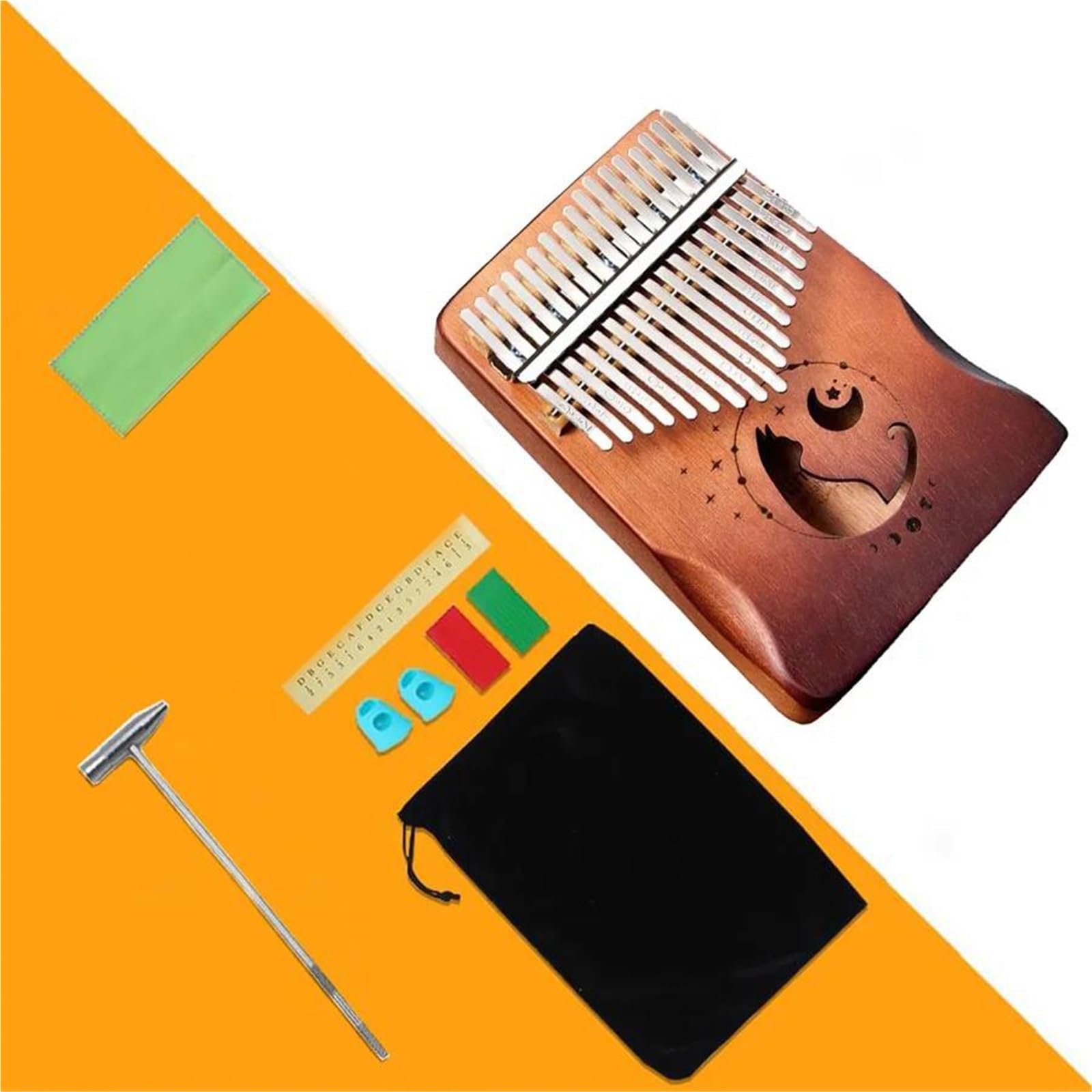 Kalimba 17 key Kalimba with Gradient Color and Tuning Hammers