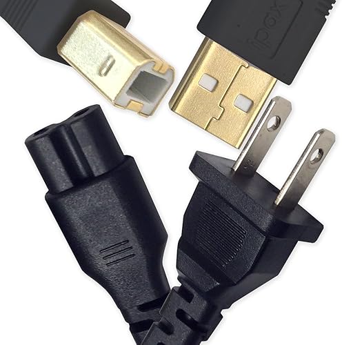 IPax Cable de impresora USB de 15 pies compatible con HP Officejet Pro 4650 5740 6830 6968 6978 7740 8210 8216 8600 Plus 8610 8620 8630 8710 8720
