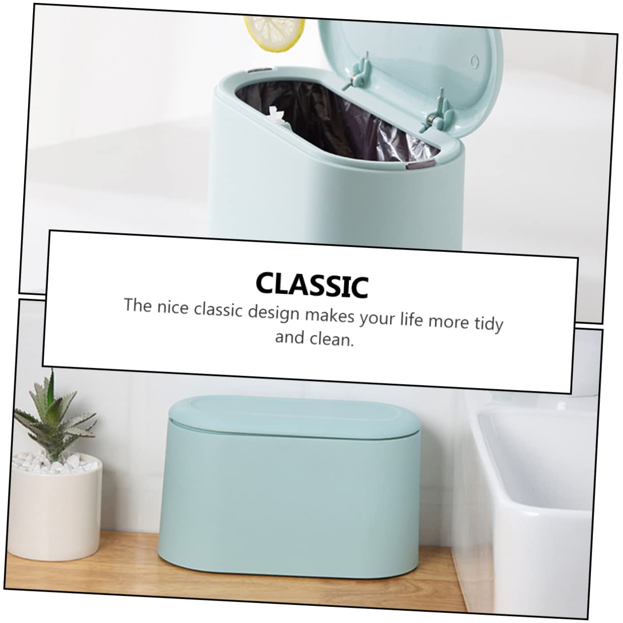 Cabilock 2pezzi Mini Pattumiera Da Tavolo Con Coperchio Ribalta in Bidone Scrivania Multiuso Per Casa e Ufficio Contenitore Rifiuti Compatto Per Studio e Design Elegante Da Grigio