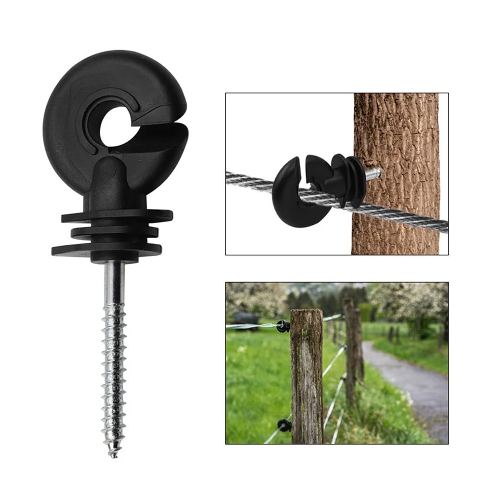 Anillo Aislador Aisladores Aisladores de cerca eléctrica, poste madera for granja, aislante versátil resistente a la temperatura, 30 Uds
