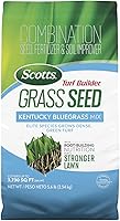 Scotts Turf Builder Kentucky Bluegrass Grass Seed Mix with Fertilizer & Soil Improver - Dense Green Turf, 5.6 lbs Covers 1,240 sq ft