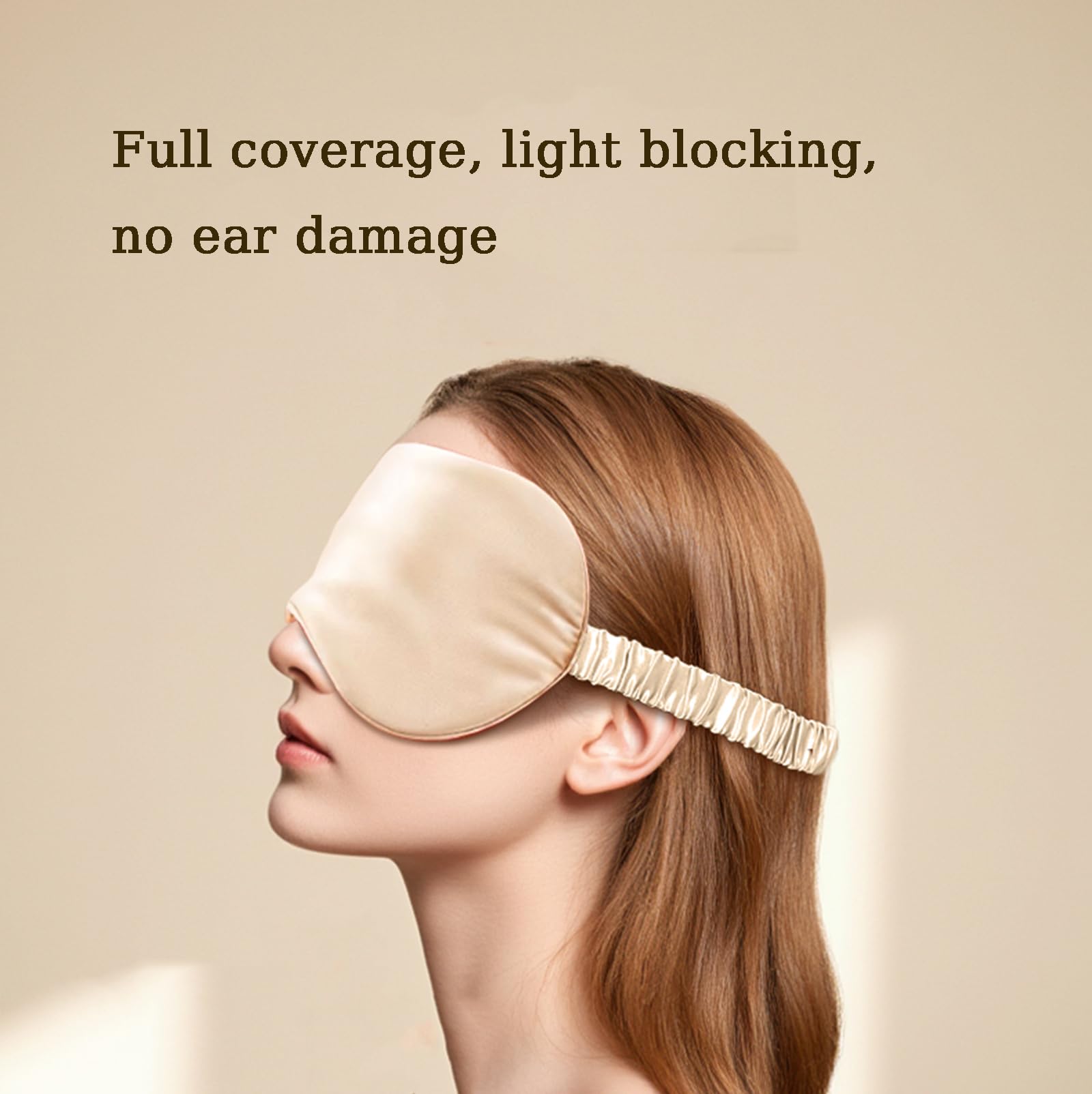 100% Maschera per Dormire in Seta di gelso per Donne e Uomini per Una Fascia Elastica Completamente Oscurante Maschera per Dormire per Viaggi e Ufficio,Rosa,20 * 9cm