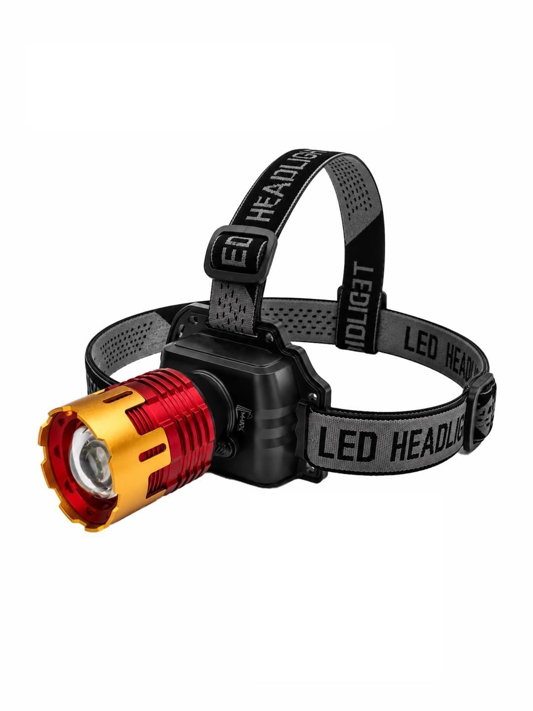 MHAX Rechargeable 200W LED Metal Headlamp Emergency Torch Light with 3600mAh Battery Zoomable Metal Head 90° Adjustable 5 Lighting Modes-image-47