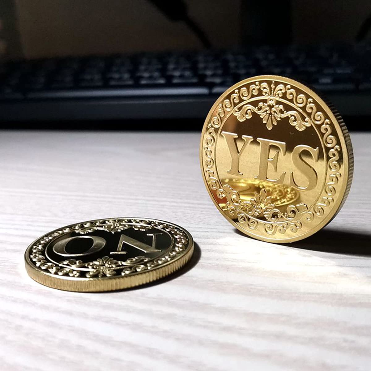 Amazon.co.jp: コイン真鍮手作り立体レリーフコインYESデシジョンコインNO記念コインラッキーコイン 径40mm : ホビー