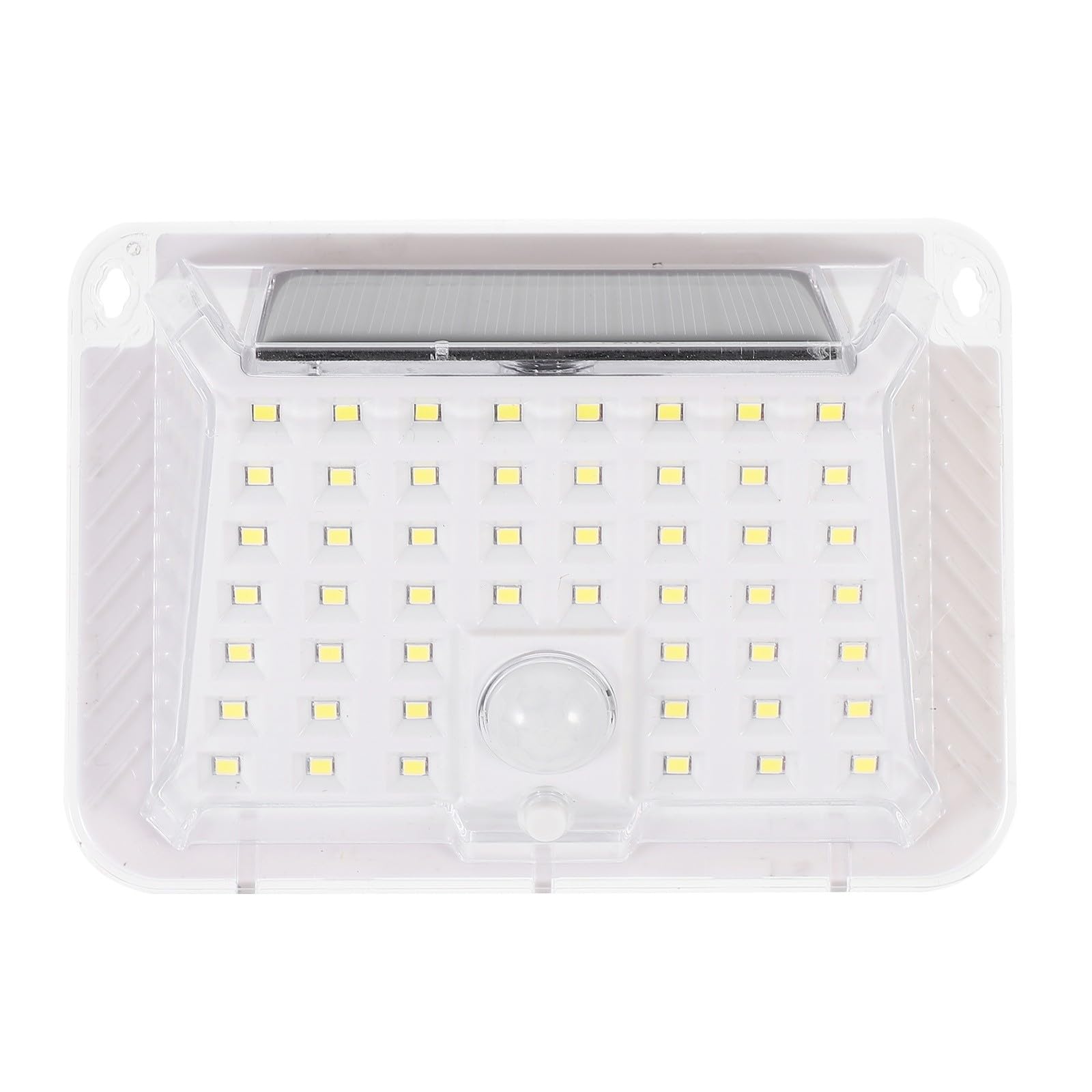 Lámpara solar de pared con sensor de movimiento y foco transparente de 90 LED para exterior 8