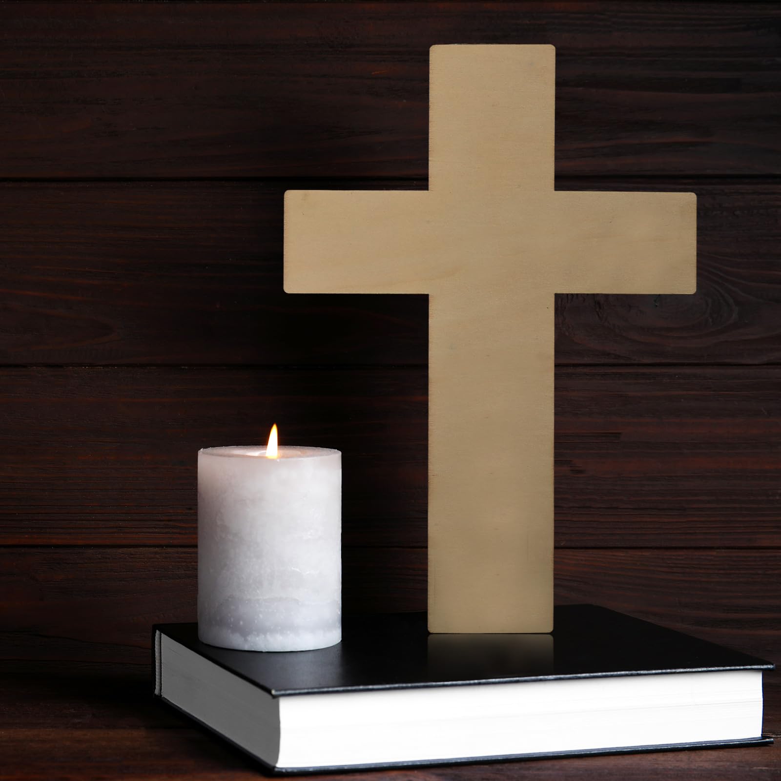 24 cruces de madera de 12 pulgadas para manualidades, recortes de madera sin terminar para manualidades, proyectos de manualidades, Pascua, domingo, escuela, iglesia, decoración del hogar