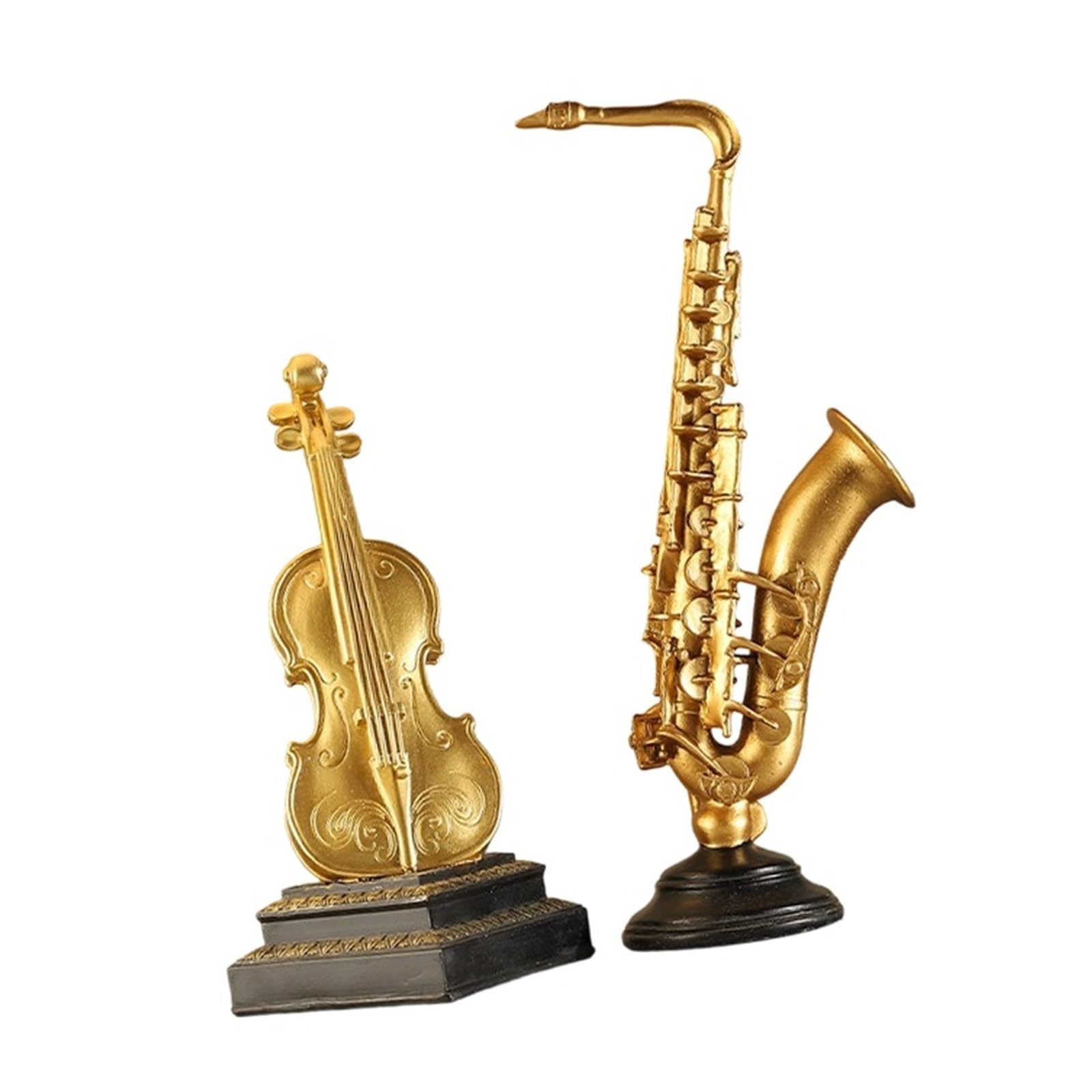 ZXFJYUIP Professional Musical Instrument Decorations Vintage Saxophones And Violins(Sets)