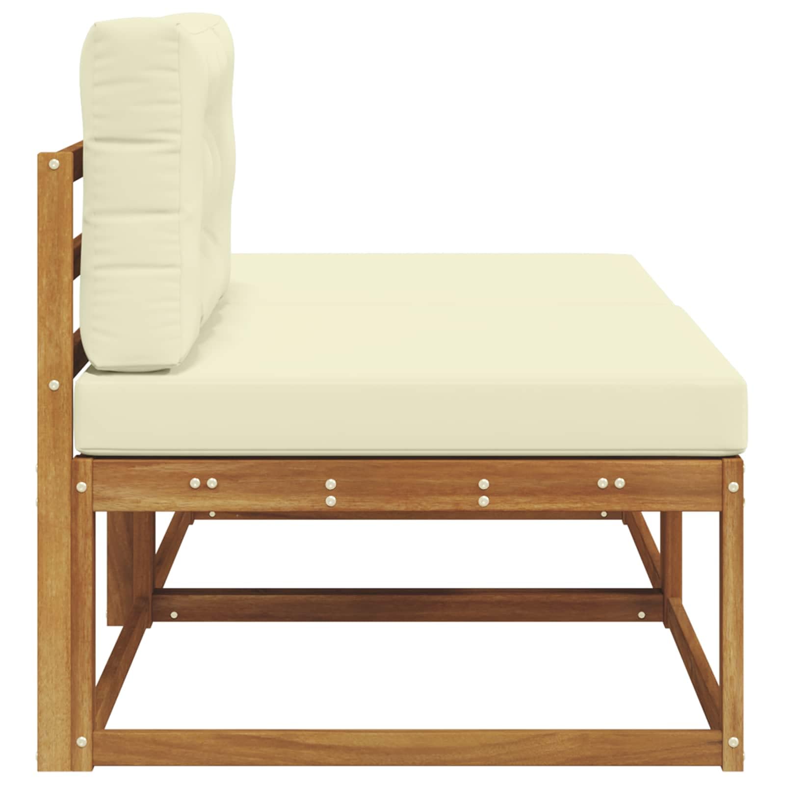 Set di 2 divani componibili con cuscini, set di mobili da giardino, per esterni, resistente alle intemperie, per giardino, terrazza, balcone, centro + poggiapiedi