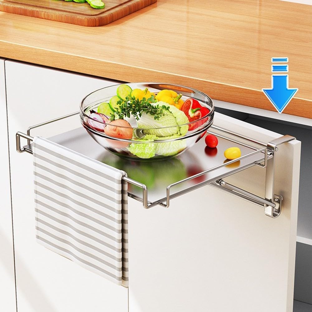 Organizer Cucina Acciaio Pieghevole per Ante Organizer Cucina(silver)