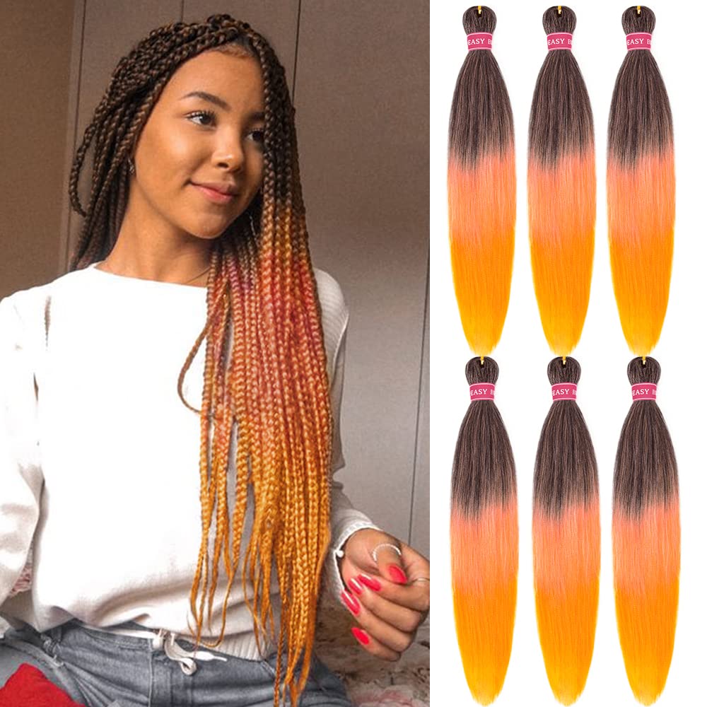 Amazon.com : MSBELLE Braiding Hair Pre stretched 100g/Pack Pink Braiding  Hair Orange Braiding Hair for Braiding Hot Water Setting Ombre Braiding Hair(26  INCH, 1B Pink Orange) : Beauty & Personal Care