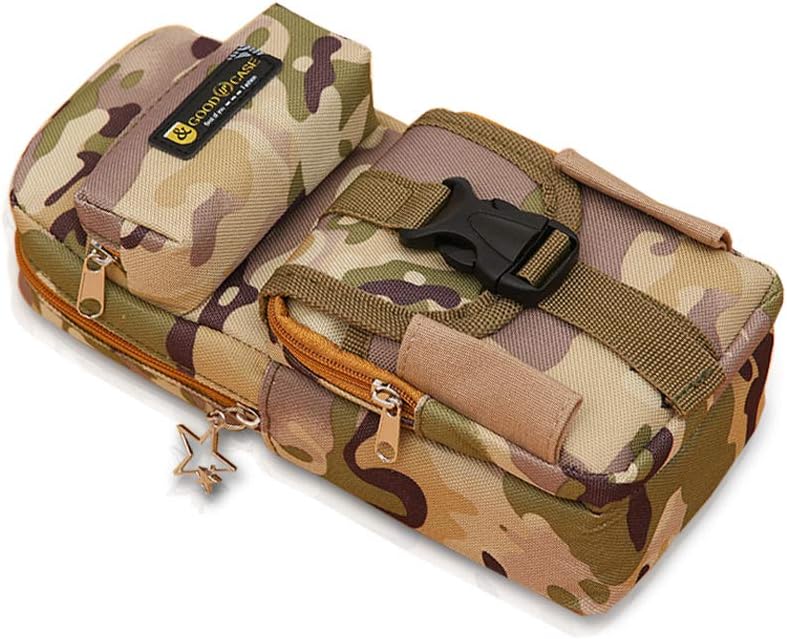 PORRASSO Large Pencil Case Waterproof Pen Bag Holder Camouflage Creative Stationery Pouch Portable Organizer Multiple Pockets Vertical Student Boys School