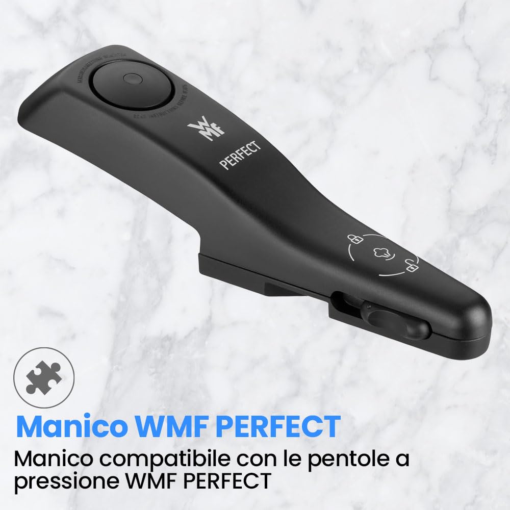 Anakel Home Manico di Ricambio per Coperchio Pentola Express Perfect 08.9180.6030 Compatibile con la Gamma di Pentole WMF Perfect, Colore Nero, Nuova Versione con Indicatore di Pressione a Spillo