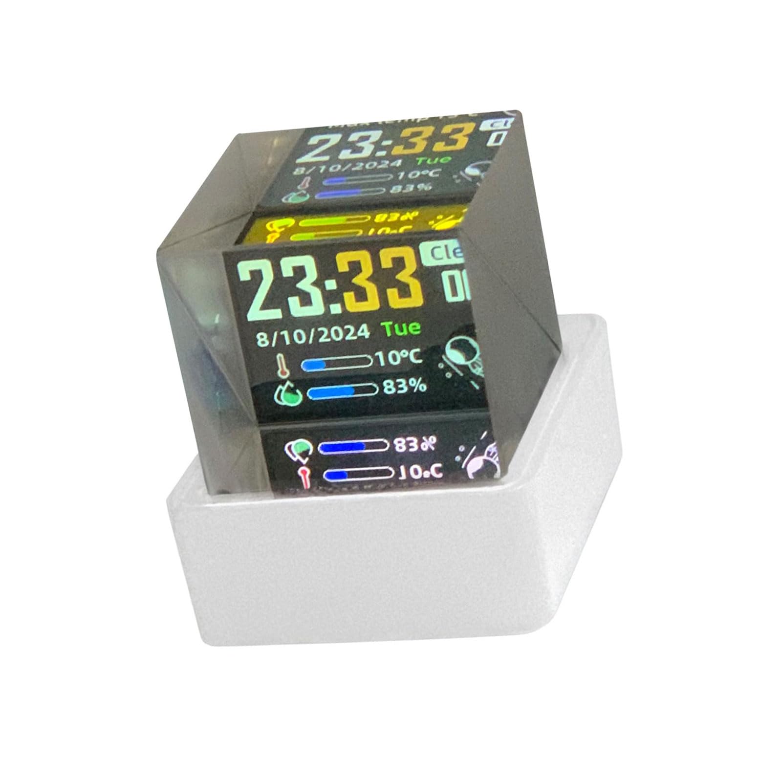 Hsioluted WiFi Weather Stations Clock Desk Clock Digital Clocks with Gift Animations Electronic Images Album Player Table Decors Smarts Weather Stations Digital