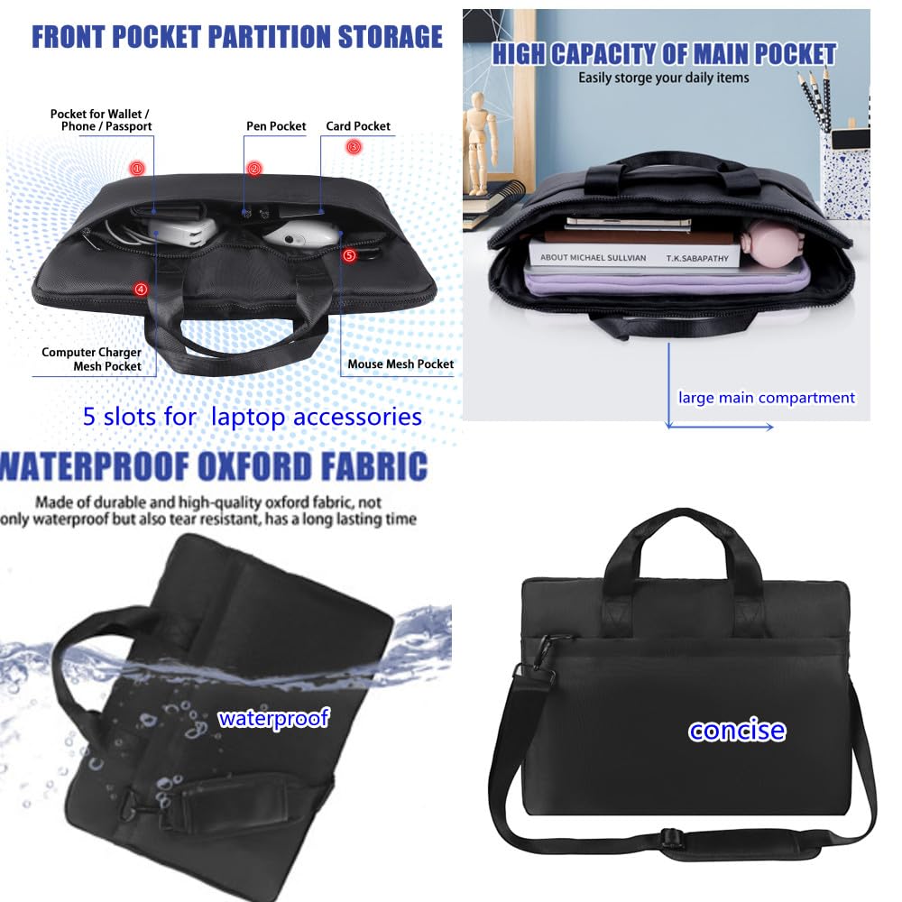 Premium Black,17.3-18.4 Inch Laptop Briefcase with Cross-Body Shoulder, DVD Player bag,Painting board bag?Laptop case Fits Dell, HP, ASUS,MacBook Pro, 2-layer Design,Durable,LIGHTWEIGHT