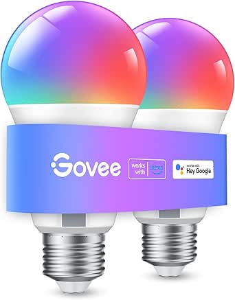 Govee Smart Light Bulbs (2-Pack) – Color-Changing WiFi & Bluetooth Bulbs