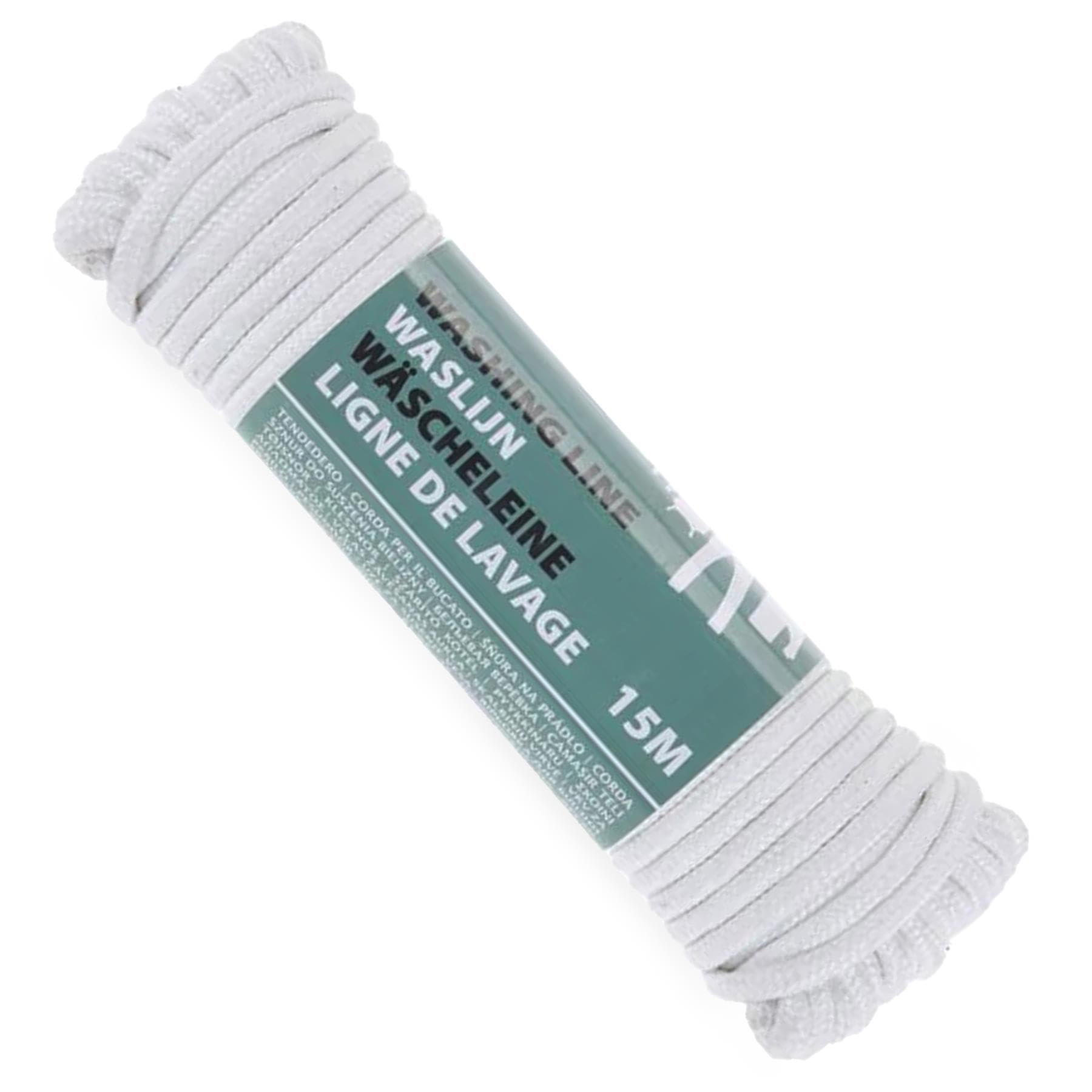 GEEZY Outdoor Washing Line Rope for Clothes Drying 15m – Durable Polyester Clothes Line, Weather-Resistant - Heavy-Duty Cloth Drying Rope for Garden, Laundry, Camping