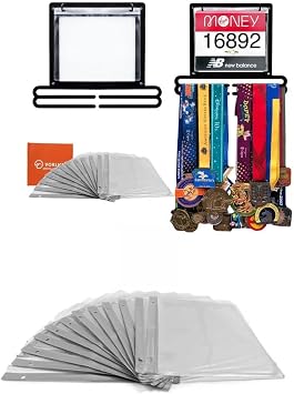Race Bib and Medal Display + 20 Extra Display Sheets