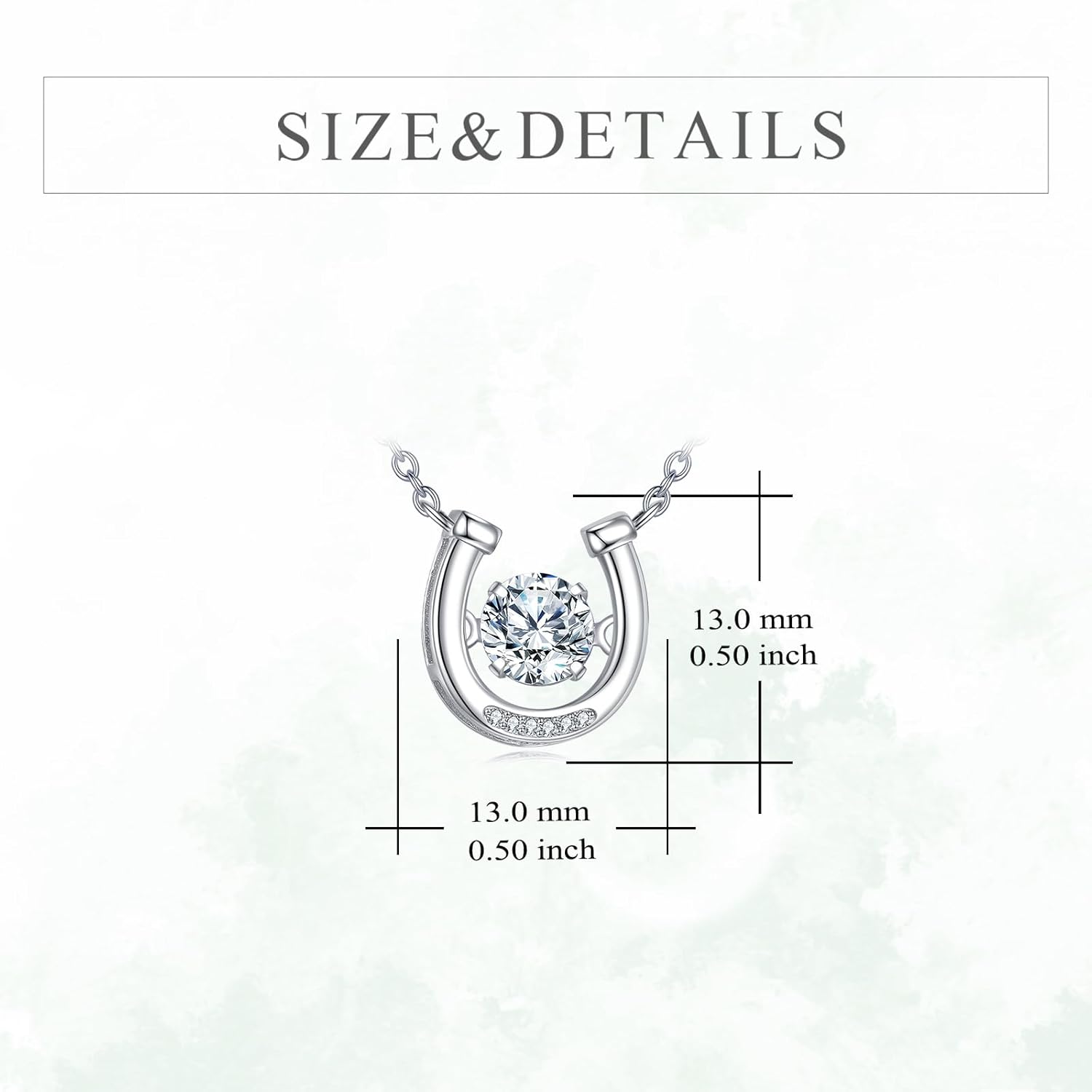 Horseshoe Necklace for Women 925 Sterling Silver Horseshoe Pendant Necklace Lucky Horse Pendant Cubic Zirconia Jewelry Equestrian Horse Shoe Stirrup Gifts for Women - Image 5