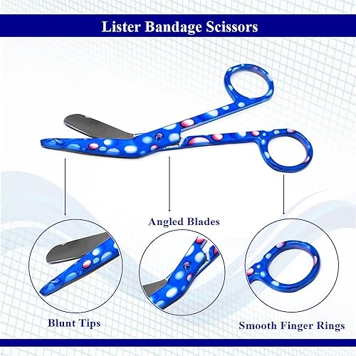 Miniatura 4 de Tijeras de vendaje de enfermera de 5.5 pulgadas + tijeras de punto de sutura de 4.5 pulgadas, juego de 2 tijeras de acero inoxidable para usar para