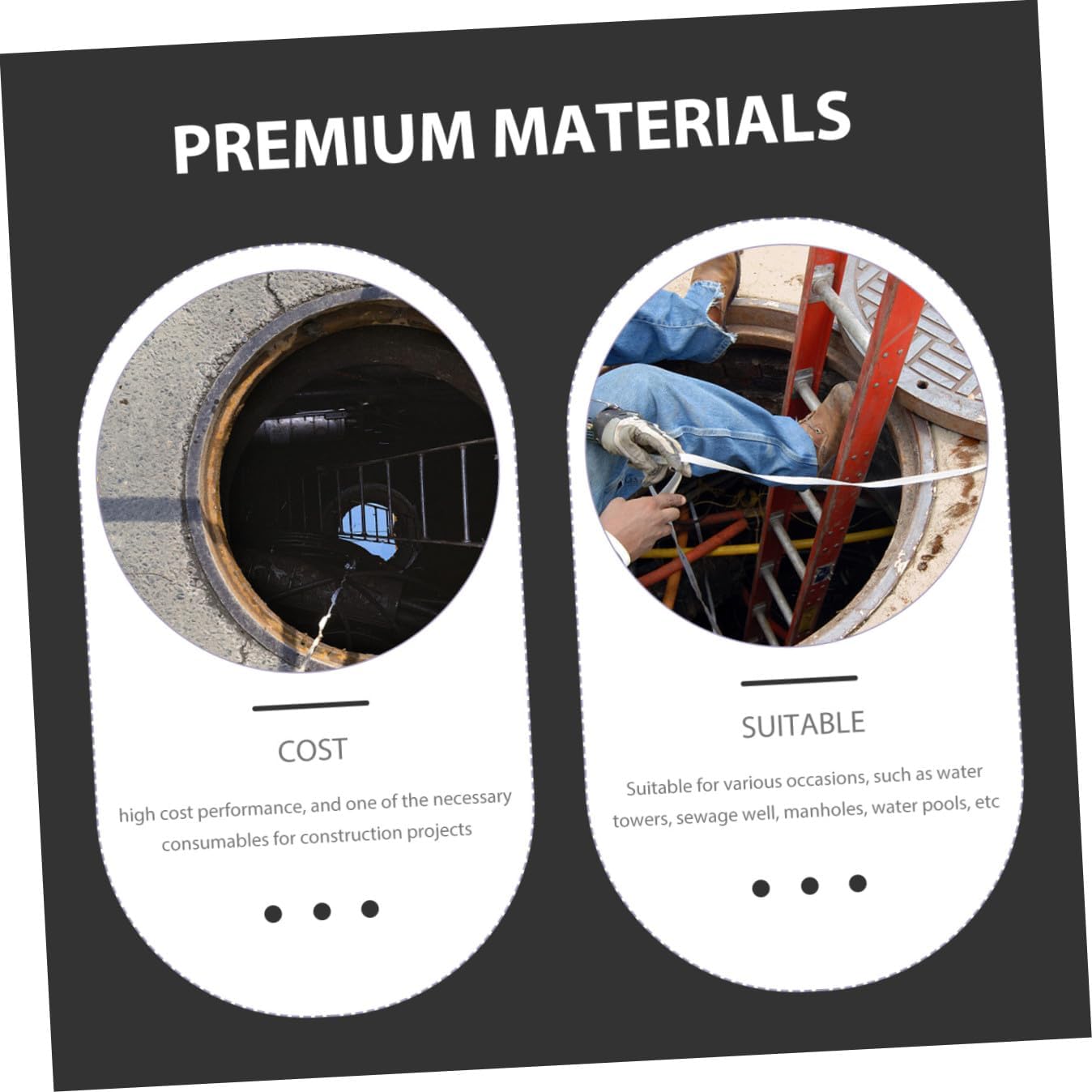 2pcs Plastic Carbon Steel Ladder Steps for Water Wells and Towers Versatile Ladder Stand with Sleek Design Safe Easy to Use Construction Consumable