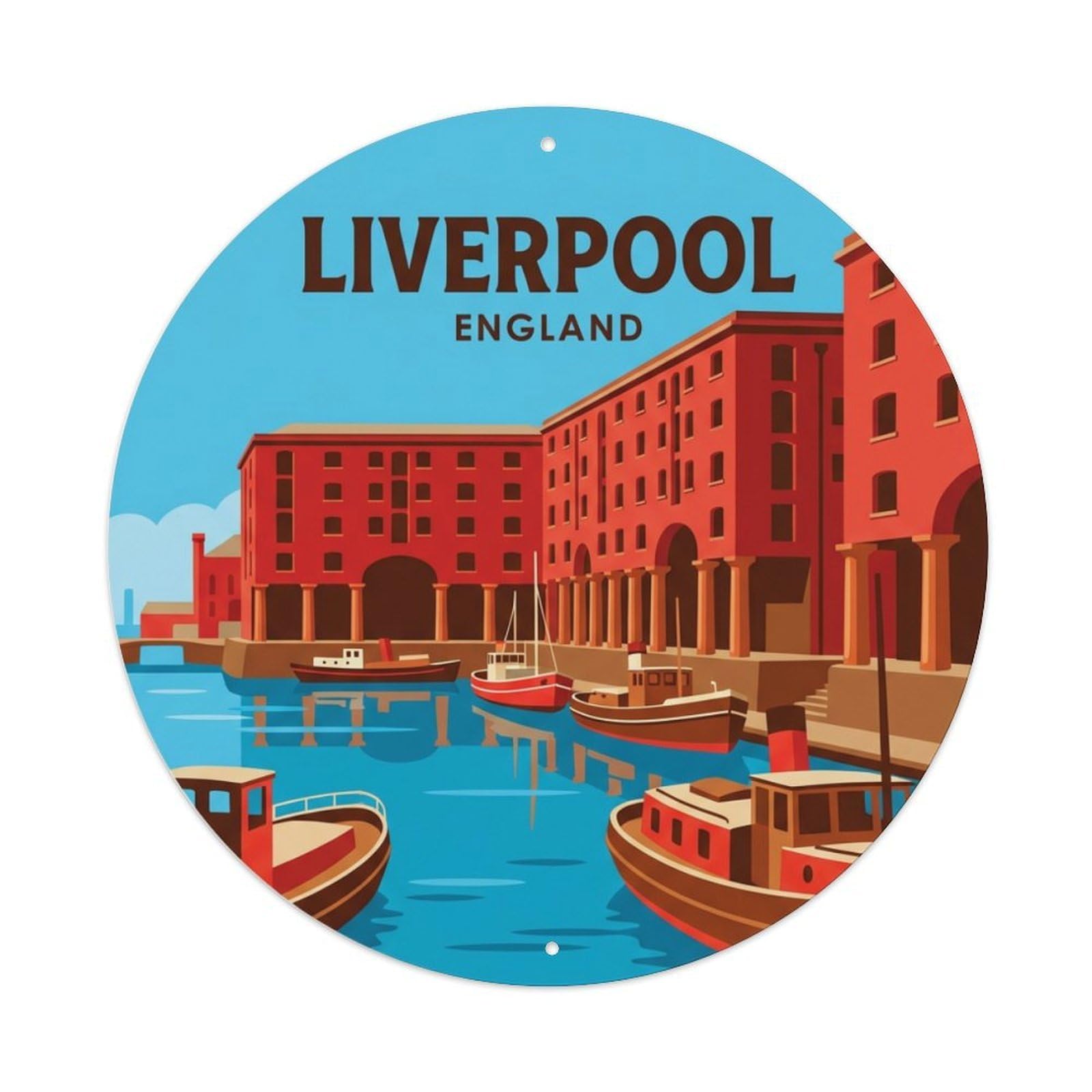 Galvaxio Style England Retro Travel Liverpool Metal Tin Sign