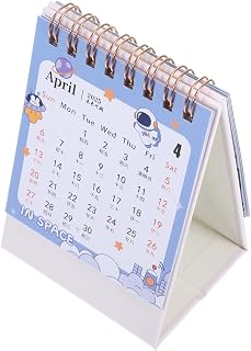 Portable Mini Desk Calendar Compact Flip Stand-up Monthly Planner Thick Material Simple Aesthetic Design for Office Home Organization