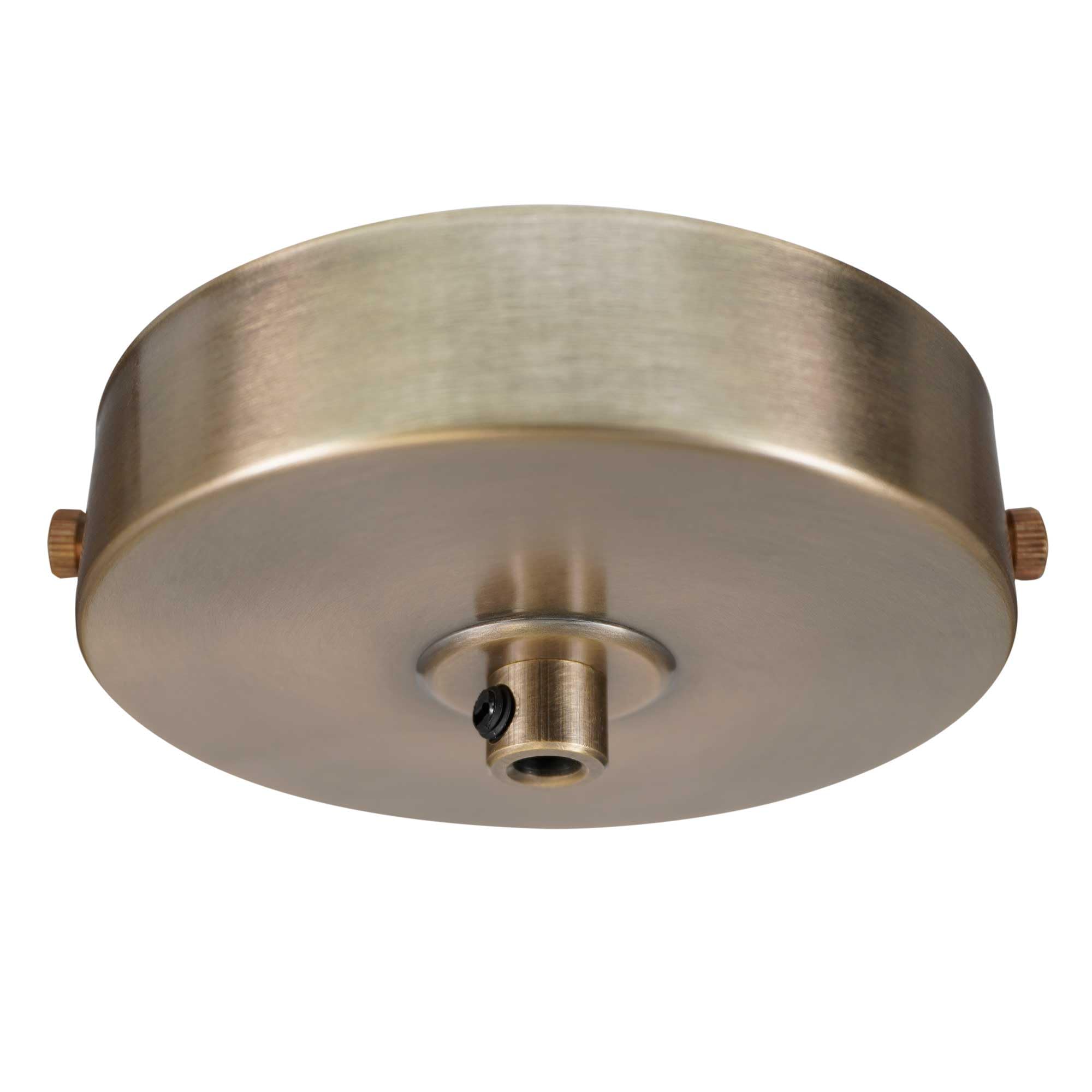 Elektek Antique Brass 100Mm Flat Top Ceiling Rose With Cord Grip