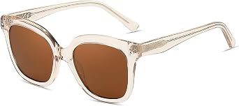 ZENOTTIC Polarized Sunglasses Women Trendy Square Designer Acetate Sun Glasses - Retro Shades for Vacation UV400 Protection