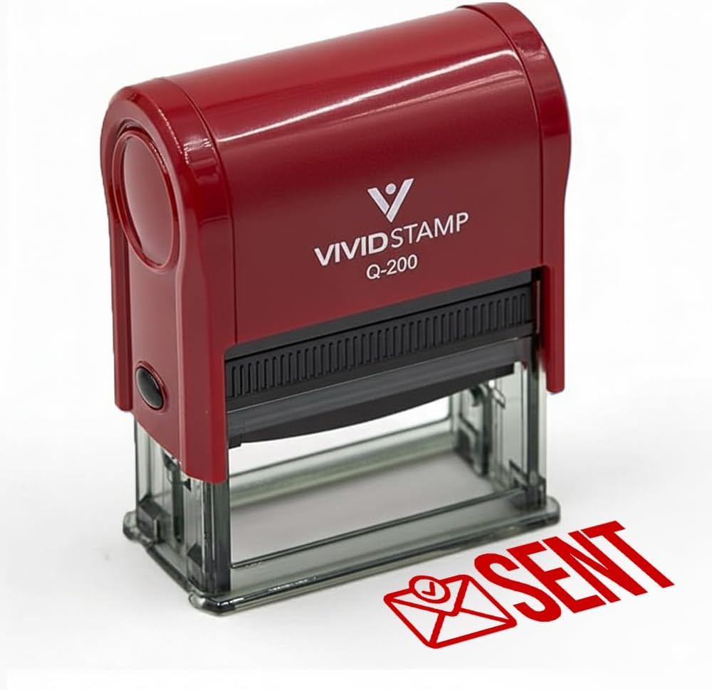 Rubber Stamp Sent (Mail Sent) Self-Inking (Red Ink) - Q-400 (2 Pack)