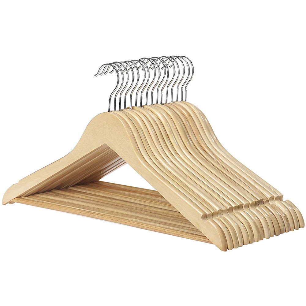 what we want WOODHANGER ウォルナット Order Walnut Wood Coat Hanger With Chrome Hook - 17