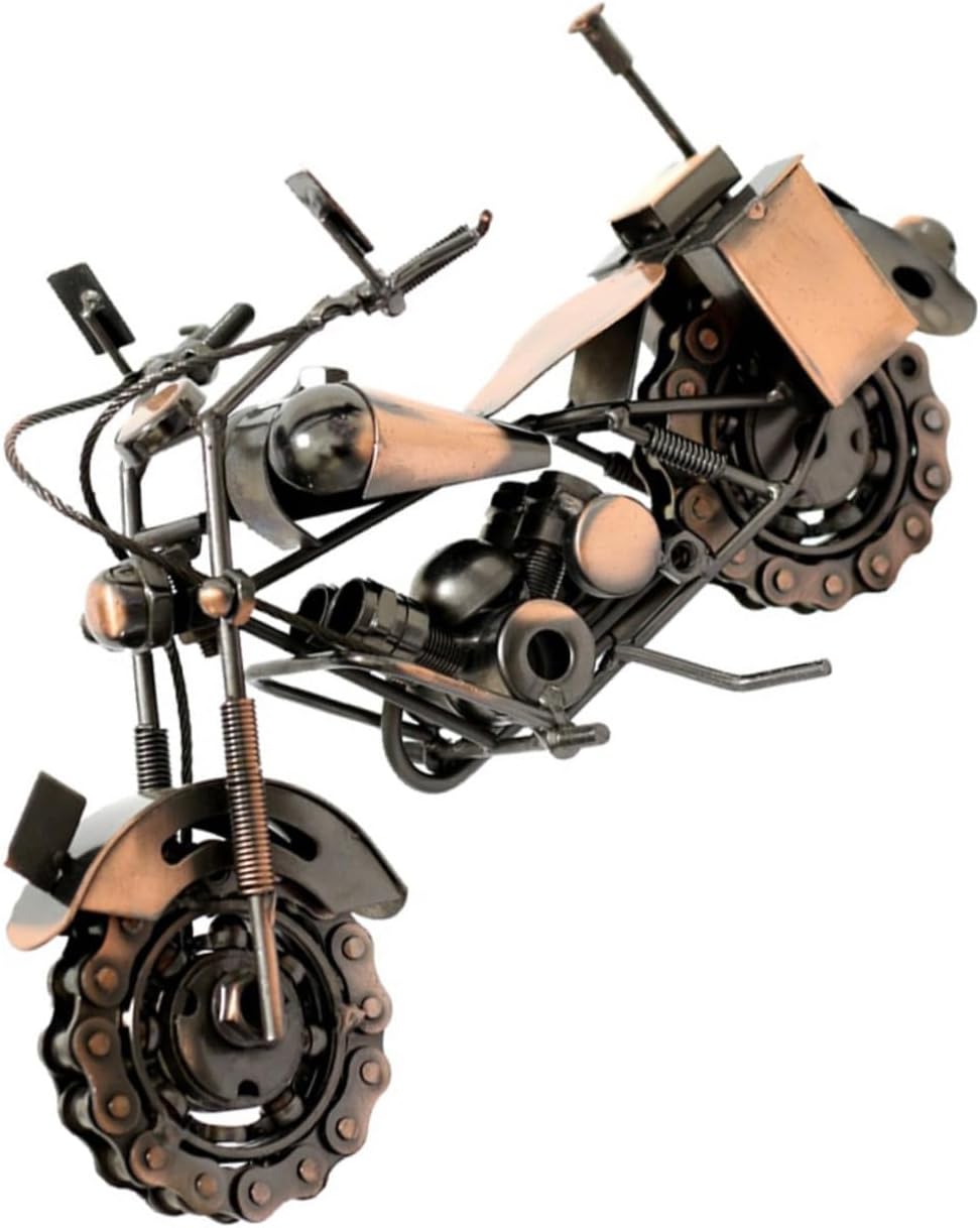 ABOOFAN Retro Wrought Iron Motorcycle Model Metal Art Decoration Unique for Dad Motorcycle Lovers