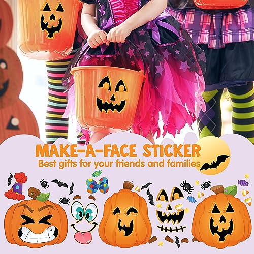 Image of JOYIN 36 PCS Halloween Pumpkin Stickers, Party Favor for Kids, Art Crafts Party Supplies, Pumpkin Decorating Face Sticker Sheets with 9 Designs, Halloween Goodies Classroom Activities Games