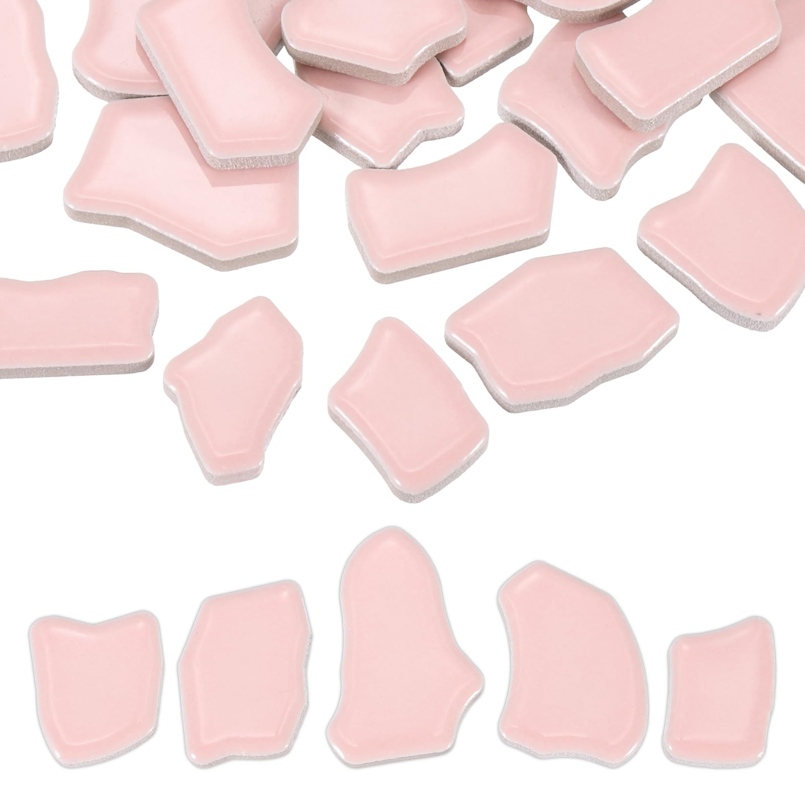 PATIKIL 500g/1.1LB Irregular Ceramics Mosaic Tiles, 0.79"-1.57" Mosaic Stained Tile Broken Porcelain Pieces Stones Bulk for DIY Craft Making Vases Home Decoration, Pink