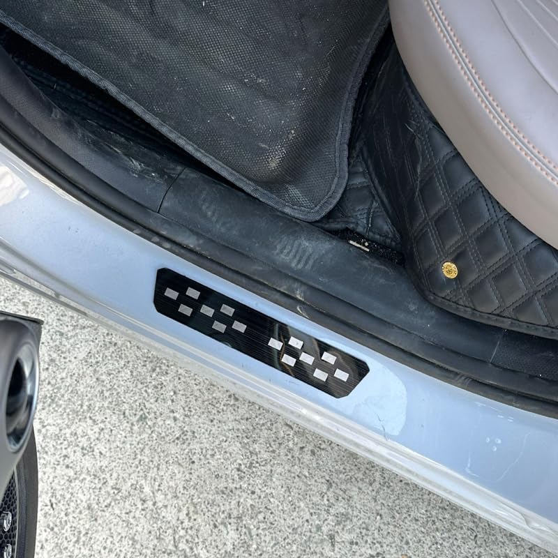Protections De Seuil De Porte Automobiles en Acier Inoxydable pour X2 U10 2024,Seuils De Porte Voiture Inoxydable Protection Rayure Plaque,Black