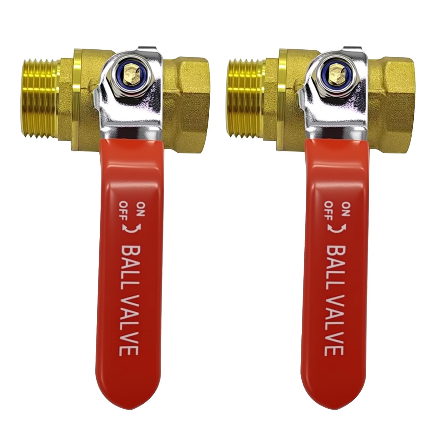 Uenede Vanne à boisseau sphérique NPT 600 WOG en laiton 3/4", 2 pièces | Vanne d'arrêt forgée robuste avec filetage femelle vers mâle, raccord de valve de commande de plomberie en métal