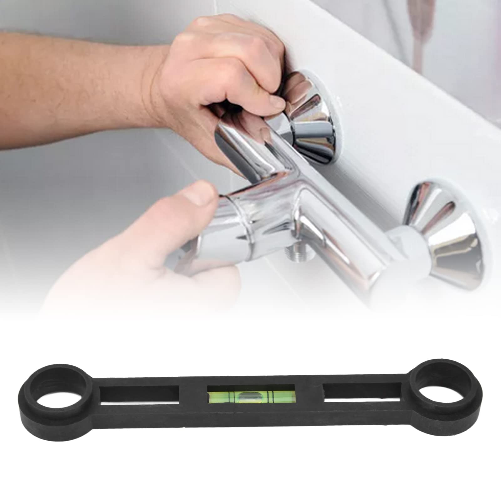 BuyWeek Nivel de Pie Curvo, 4 Piezas Llave de Baño de Plástico Herramientas de Medición de Nivel para Grifo de Ducha