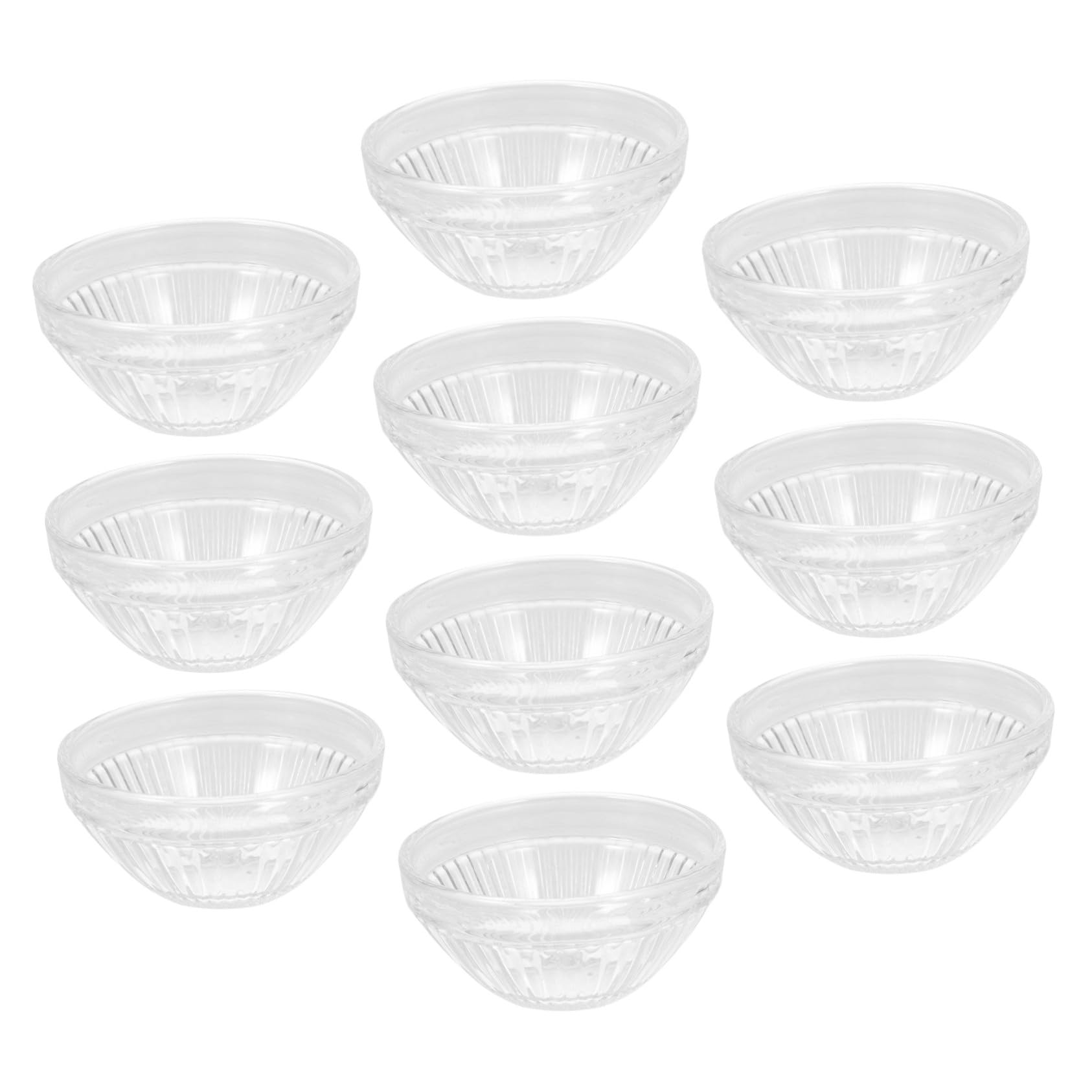 Bols à pudding en verre rayé résistant par lot de 10 pièces