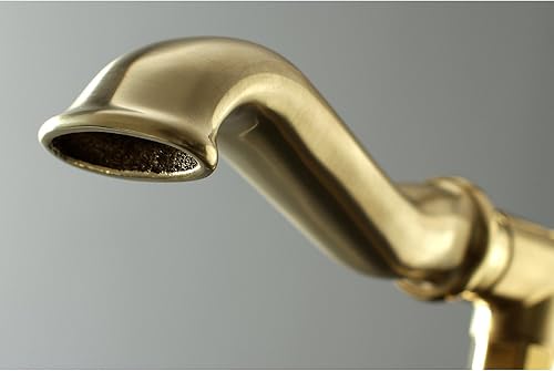 Miniatura 6 de Kingston Brass KS7017RL Royale Grifo de bañera romano independiente de una sola manija con ducha de mano, latón cepillado