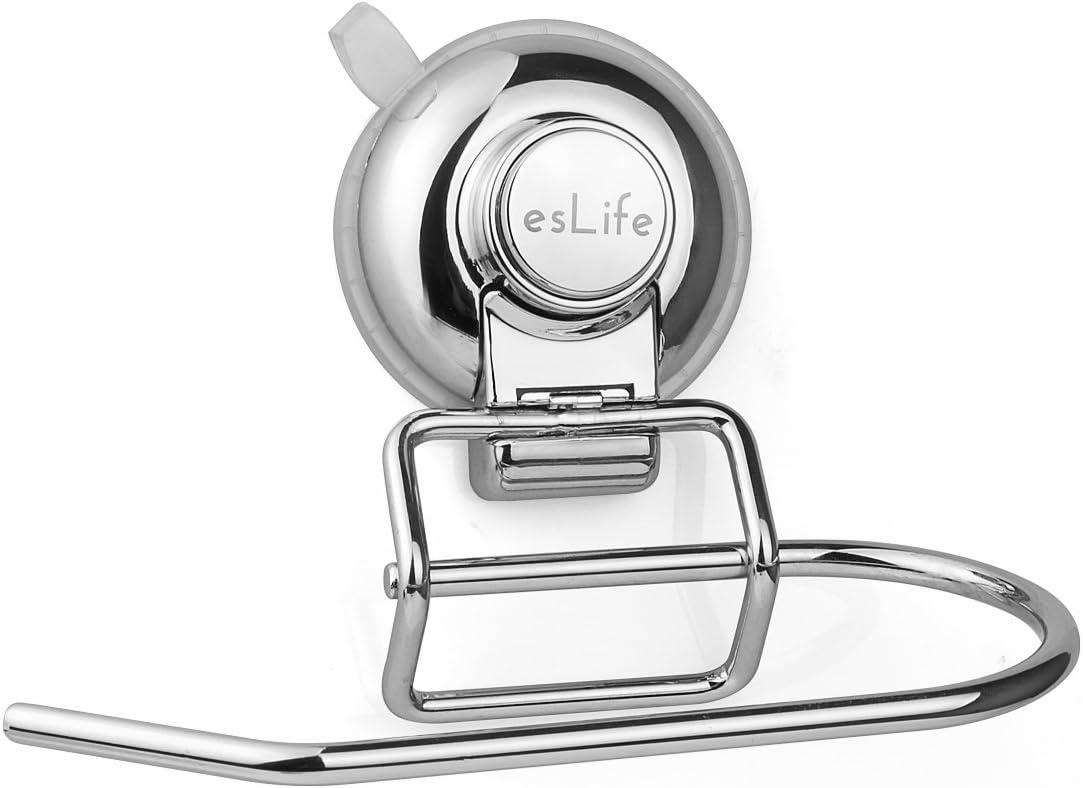 Vacuum Suction Cup Toilet Paper Holder, Stainless Steel Bathroom Lavatory Toilet Paper Holder and Suction Stainless Steel Vacuum Suction Cup Holder Bathroom, Brushed