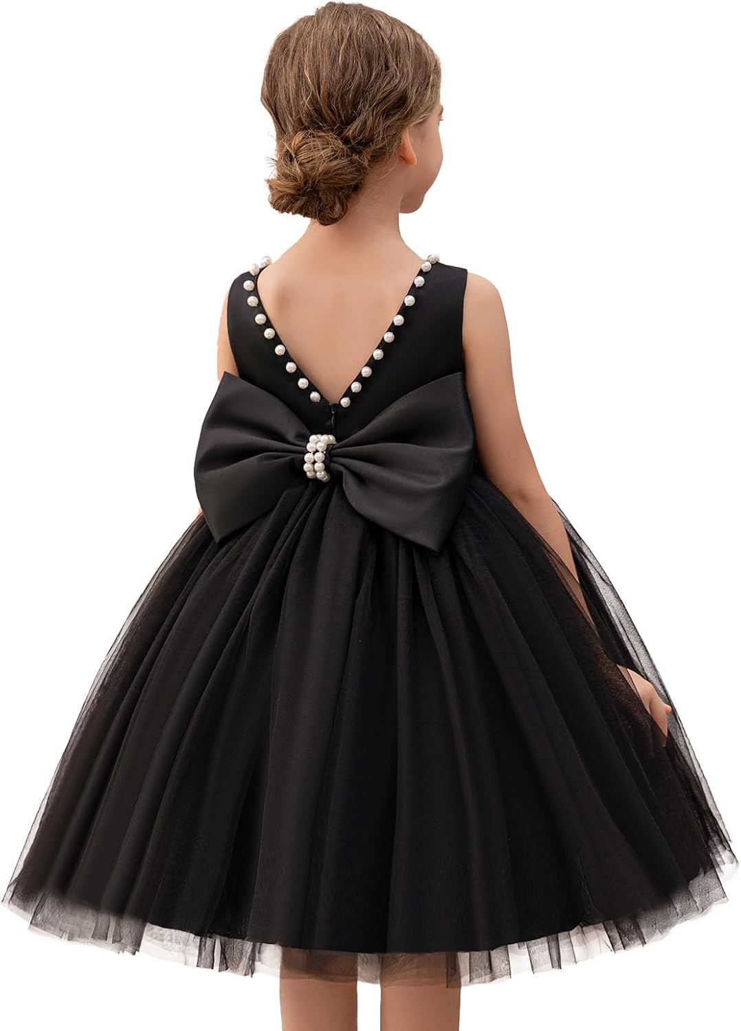 Flower Girl Dress Kids Satin Tulle Wedding Guest Party Birthday Bridesmaid Communion Pageant Prom Ball Gown Maxi