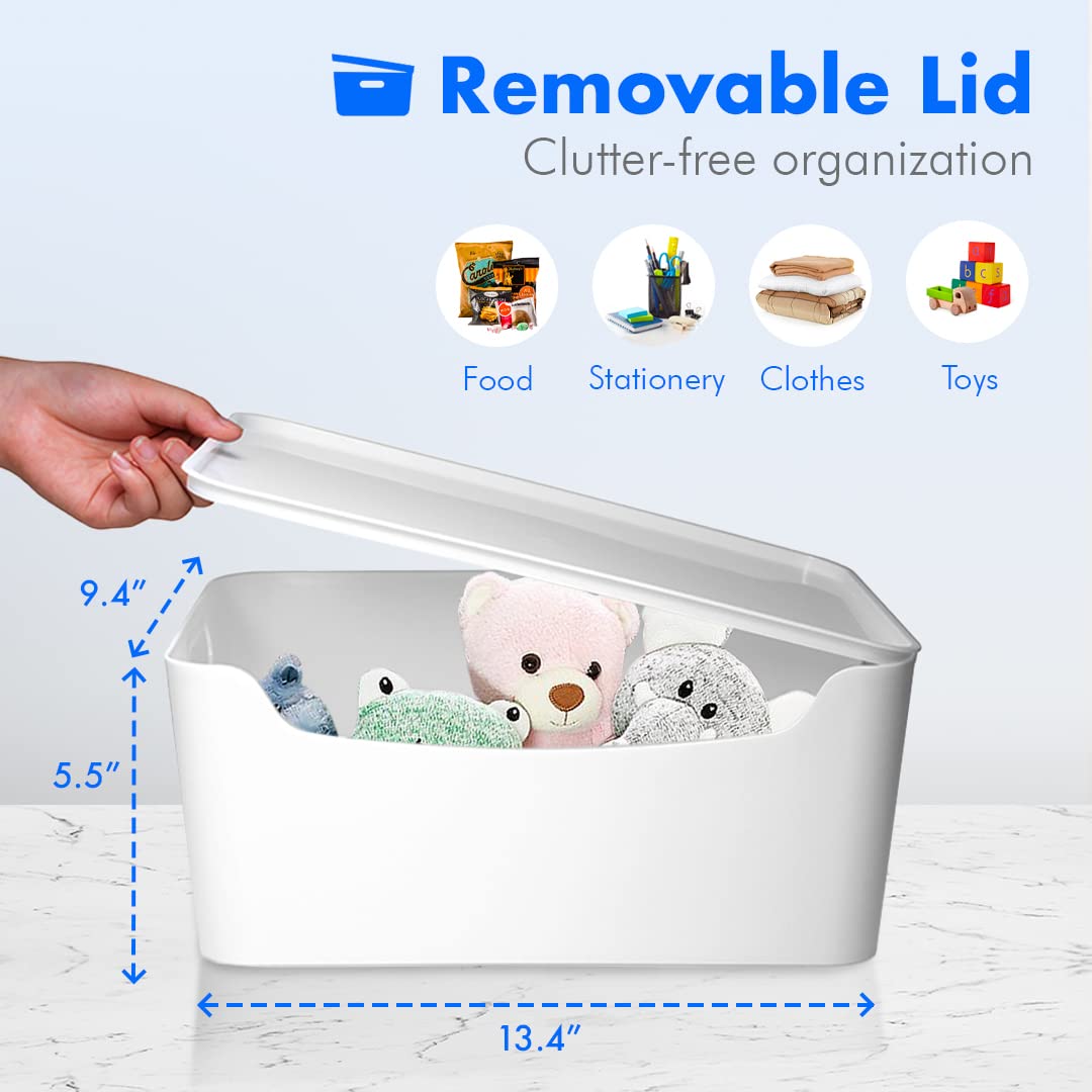 Buy White Plastic Storage Bins, Pantry Organization And Storage Bins