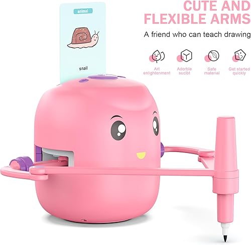 Miniatura 4 de Robot de dibujo inteligente para niños, juguete educativo Montessori de pintura para mayores de 5 años con interacción de voz y 16 bolígrafos de