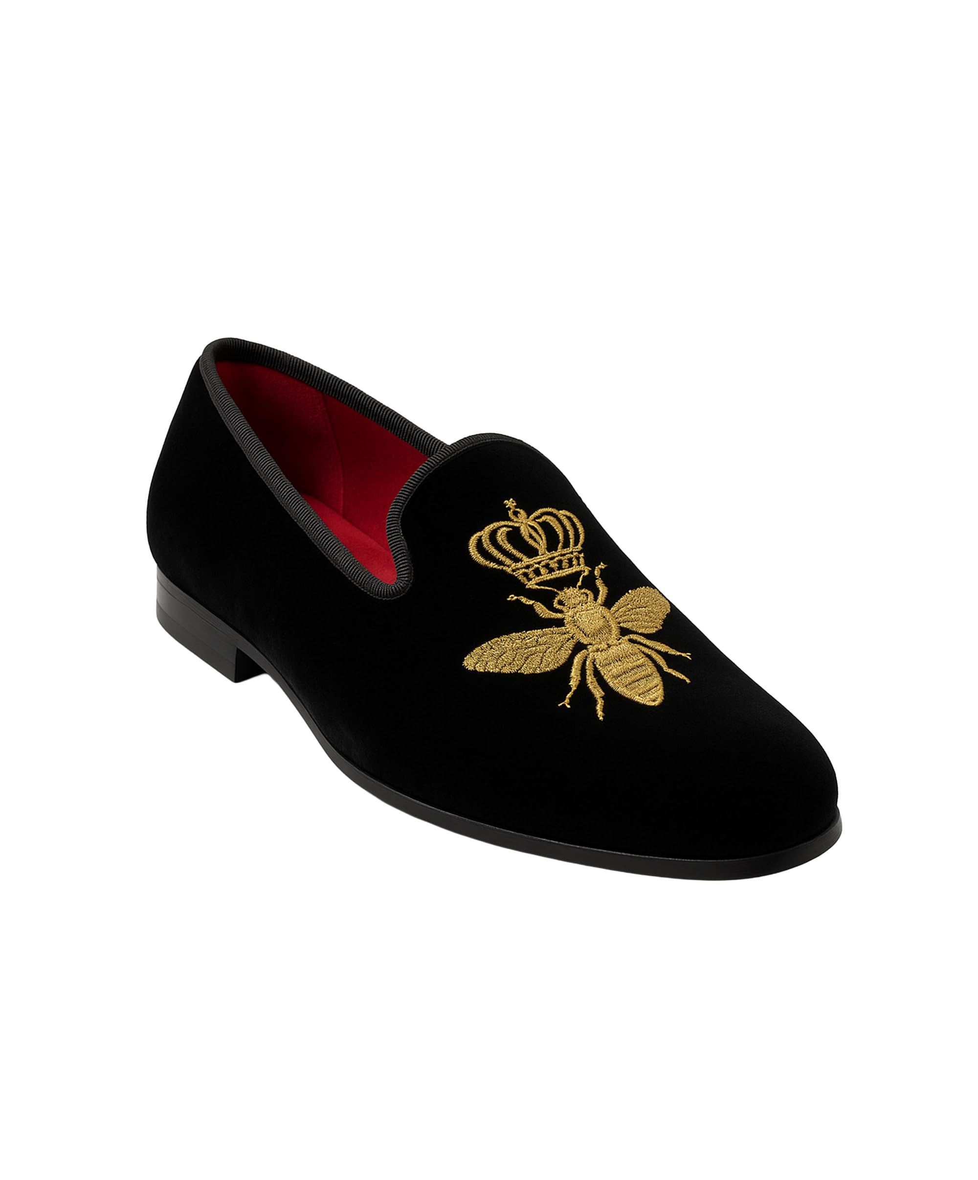 Mocassini Slip-on in Velluto Dorato con Ape per Ragazzi, Scarpe Formali da Cerimonia, Ballo di fine Anno