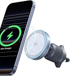 UGREEN MagSafe Chargeur de montage de voiture, chargeur de voiture sans fil magnétique Qi2 25W Chargeur rapide, 17 Un aimant fort, Air Évent, LED Lumières, porte-téléphone magnétique pour voiture iPhone 17 16 15 14 13 12