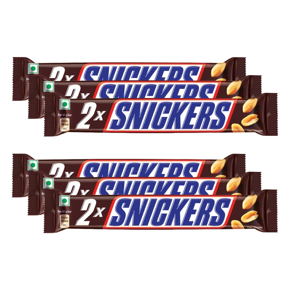 Duos Peanut Filled Chocolate, 80 grams Bar (Pack of 6)