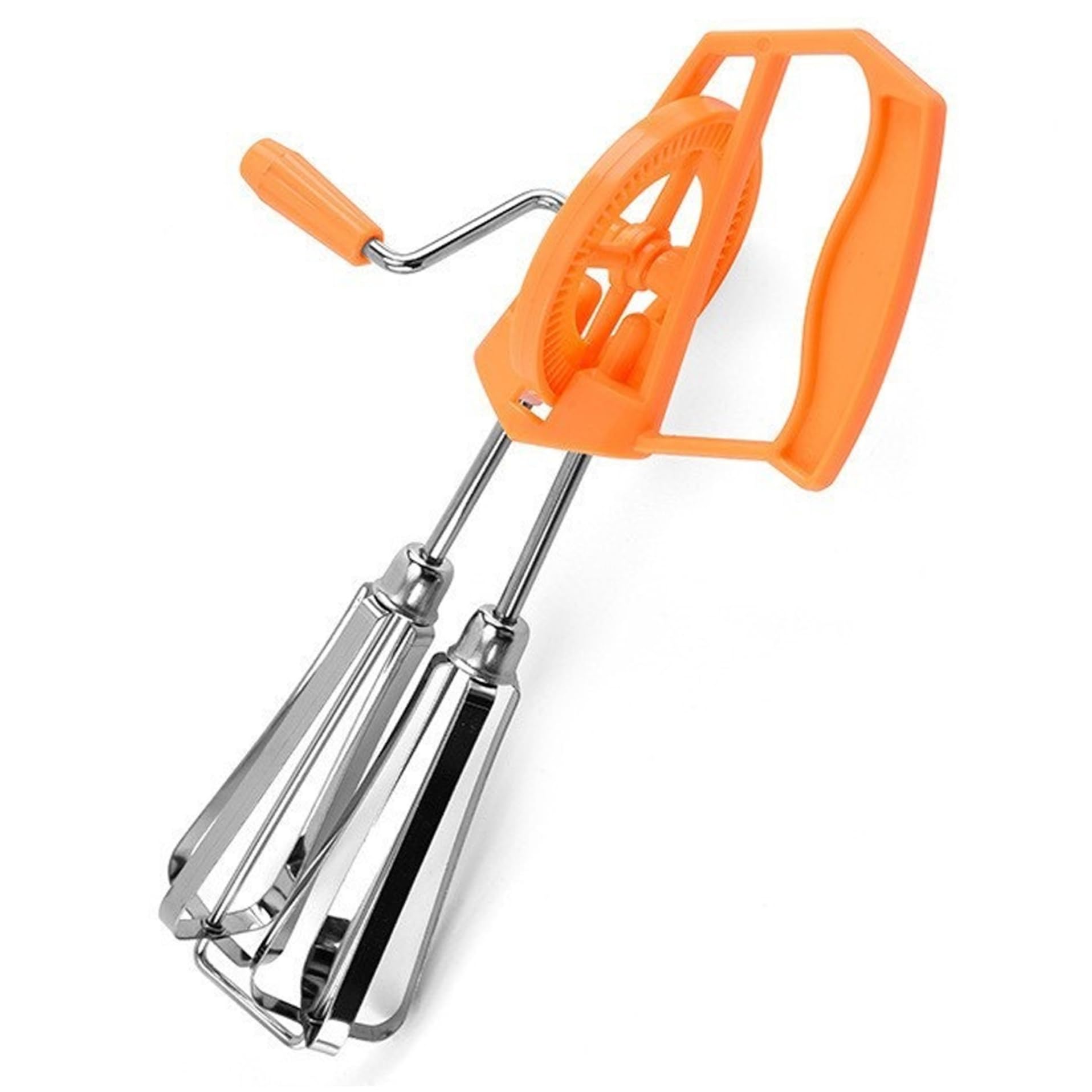 Egg Beaters Hand Crank Dual Head Rotary Manual Hand Mixer Stainless Steel Whisk for Eggs Cream and Batter