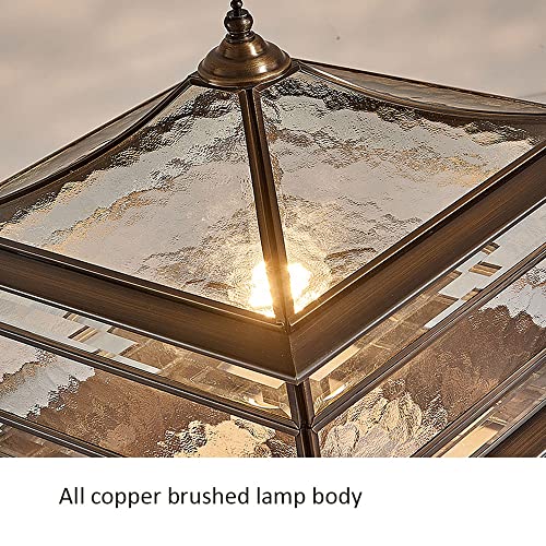 Yxbhlcy Tempered Glass Outdoor Garden Post Lamp Brushed Brass Square Pillar Light Waterproof Ip65 Outdoor Lighting Products For Terrace Patio #TOP5