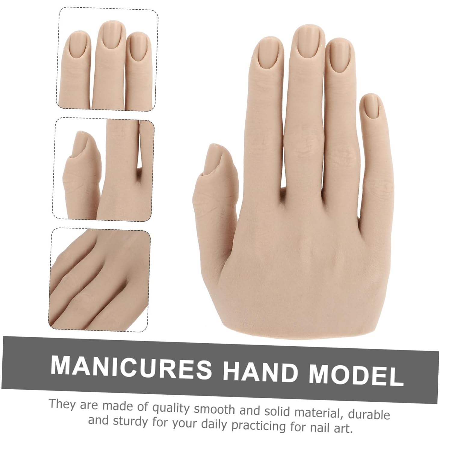 BESTYASH Manicure Practice Hand Model Realistic Fake Hand Nail Art Training Tool for Beginners